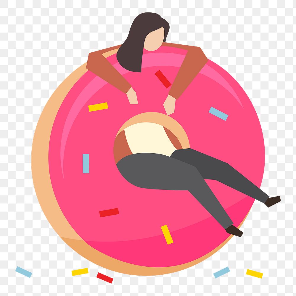 Donut png illustration, transparent background