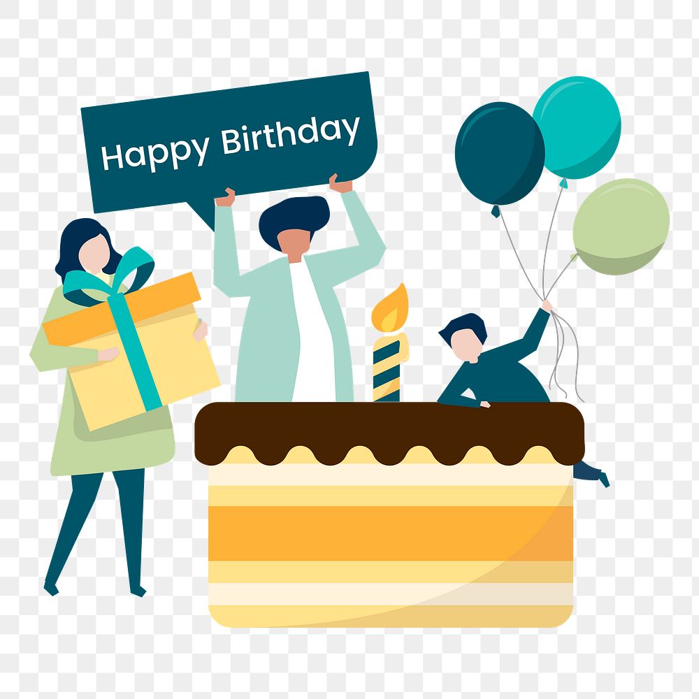 Birthday party png illustration, transparent background