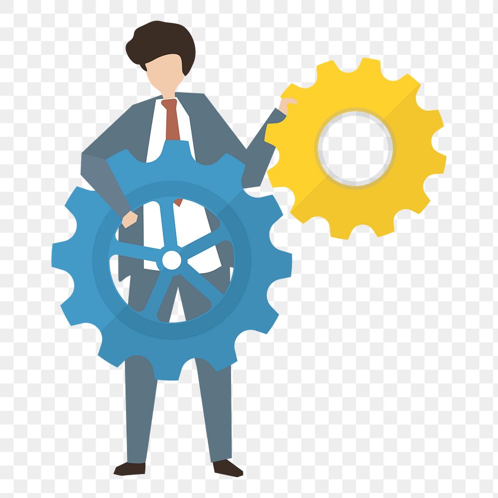 Business gear png illustration, transparent background