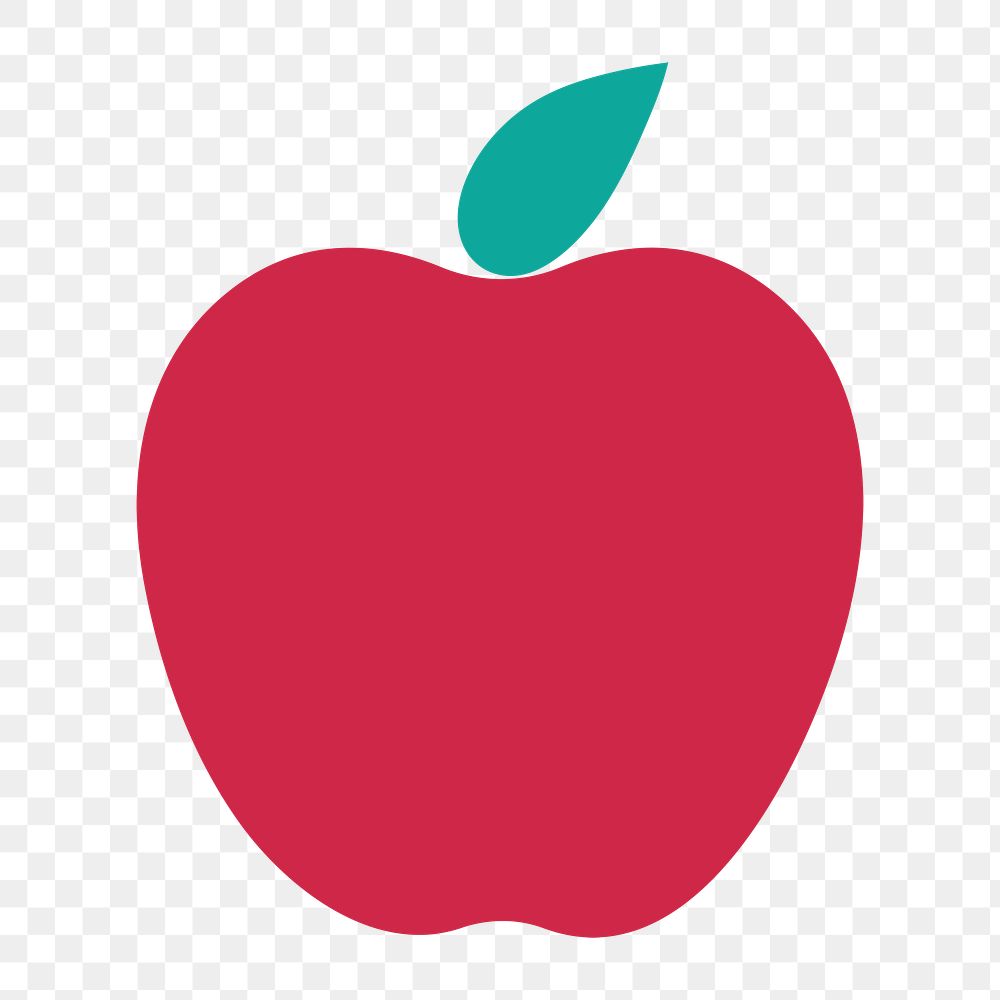 Red apple icon png, transparent background