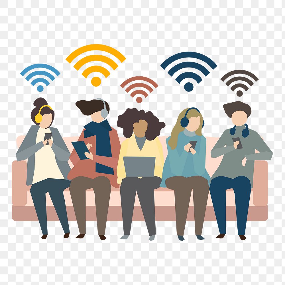 Wifi connection png illustration, transparent background