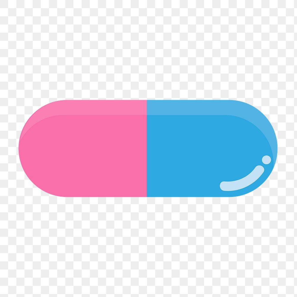 Medicine capsule icon png, transparent background 