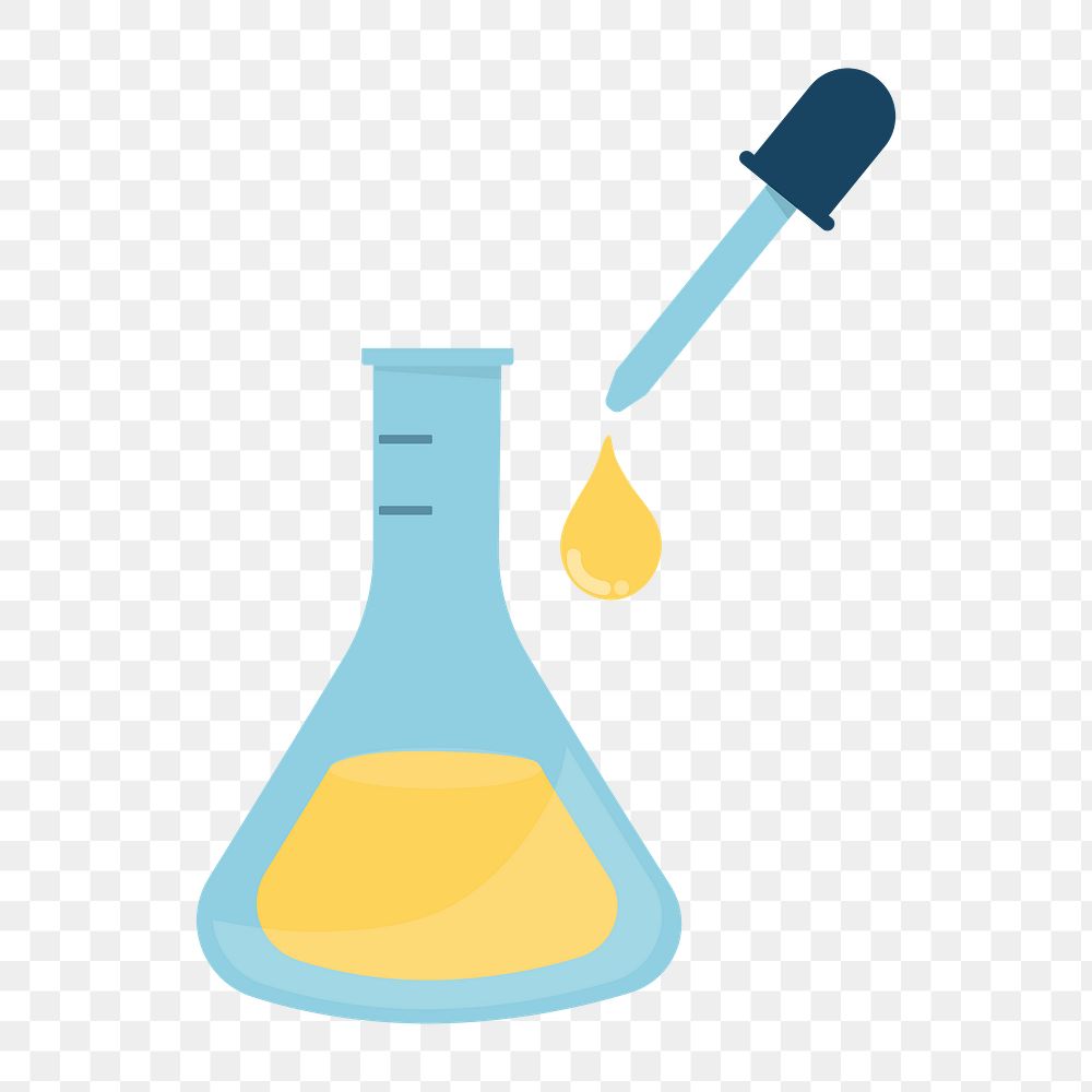 Laboratory flask icon png,  transparent background 