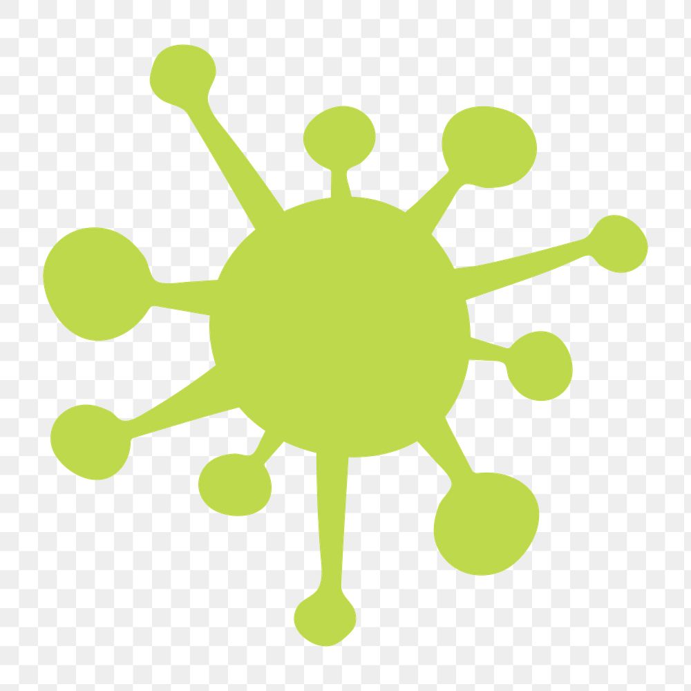 Coronavirus cell icon png, transparent background