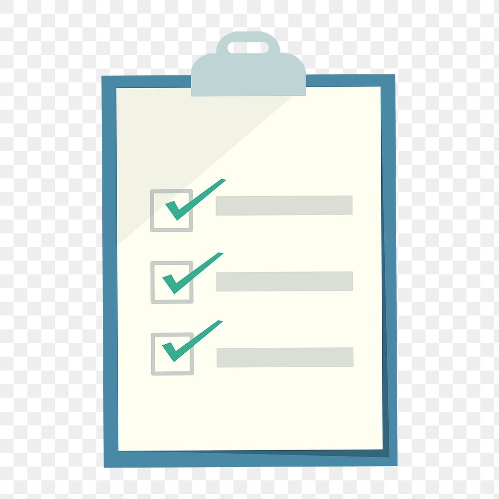 Checklist clipboard icon png,  transparent background 