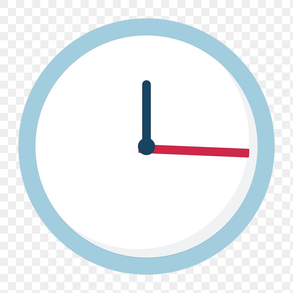 Analog clock icon png,  transparent background 