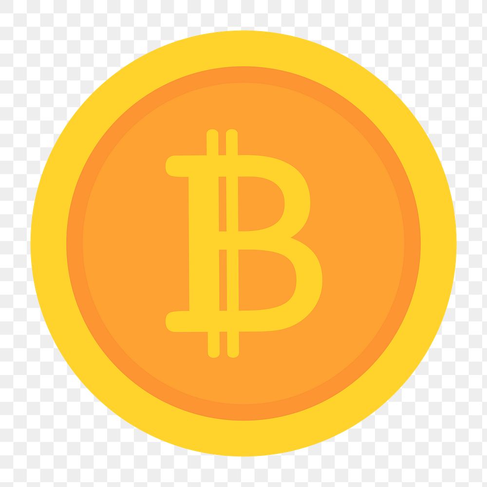 Bitcoin icon png, financial investment illustration on transparent background