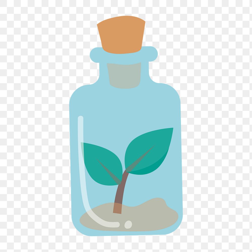 Bottle plant icon png, environment illustration on  transparent background 