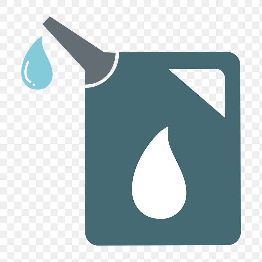 Engine oil bottle icon png, eco-friendly illustration on transparent background