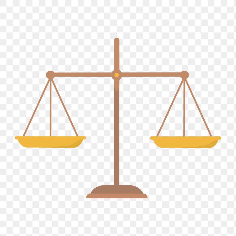 Justice scales icon png, transparent background 
