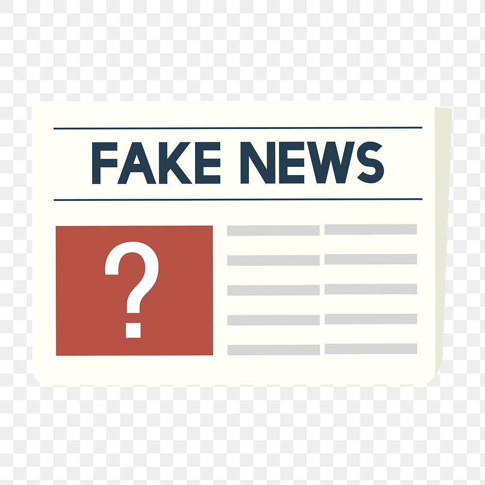 Fake news icon png,  transparent background 