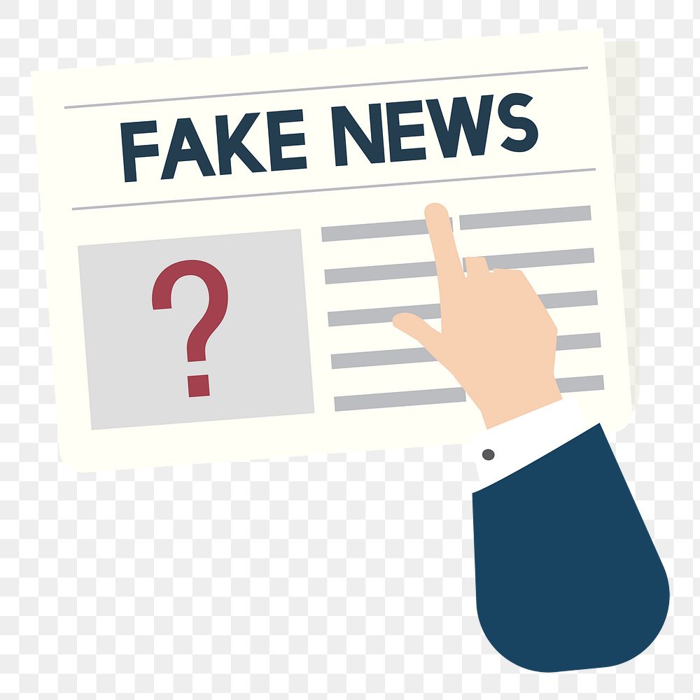 Png fake news icon, transparent background