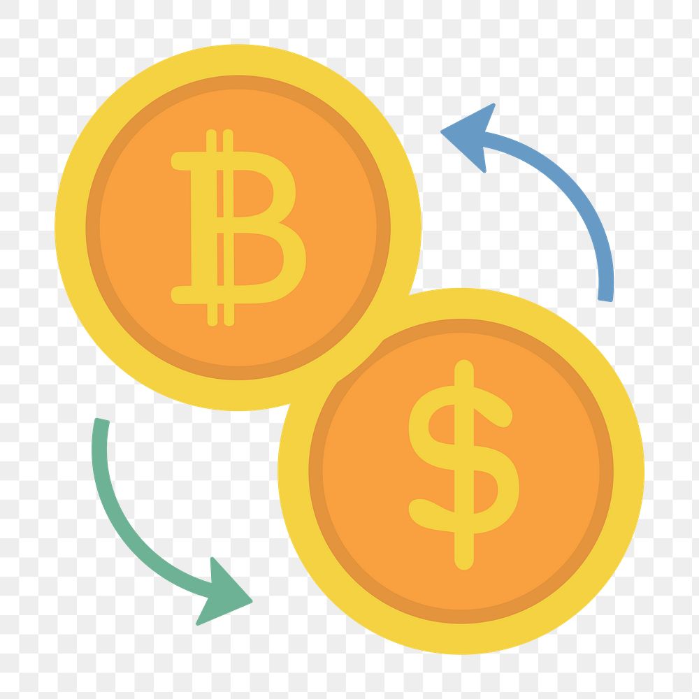 Png money exchange icon, transparent background
