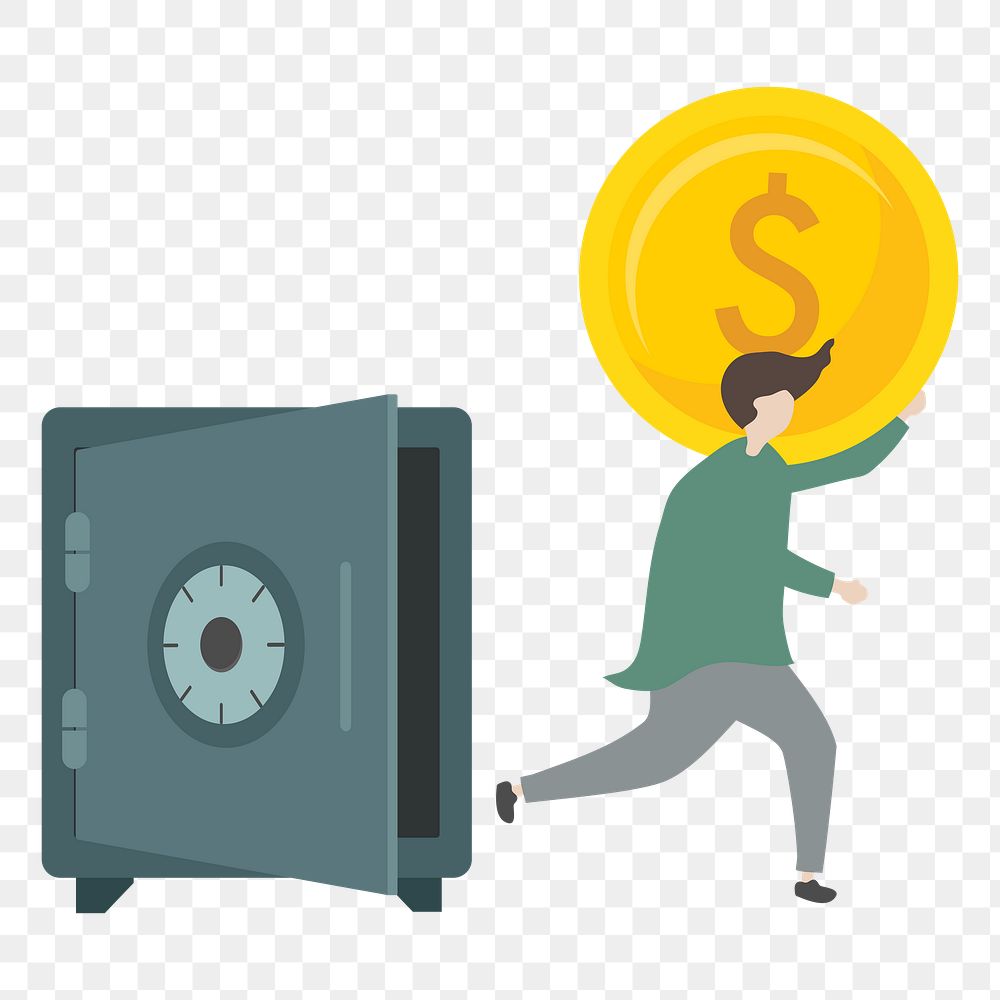 Withdrawing money png illustration, transparent background