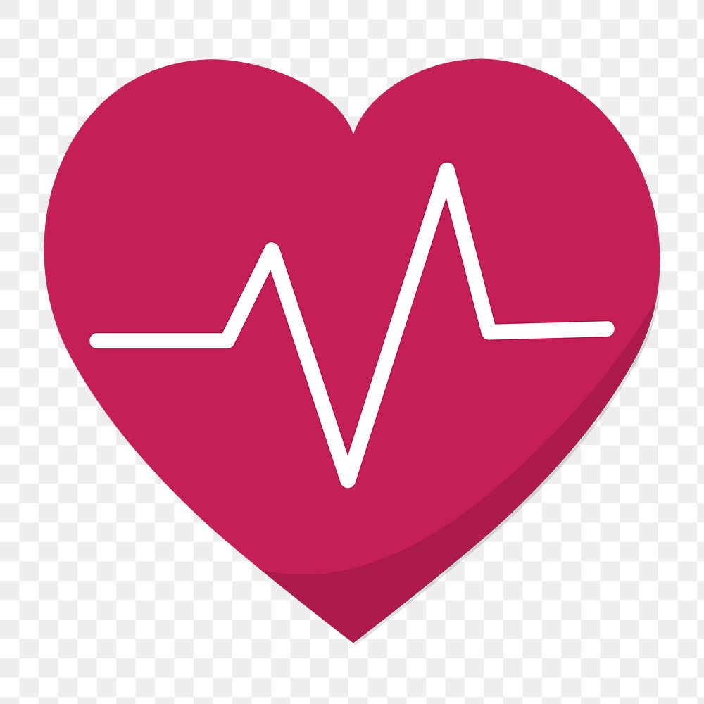 Heartbeat icon png, healthcare graphic on  transparent background 