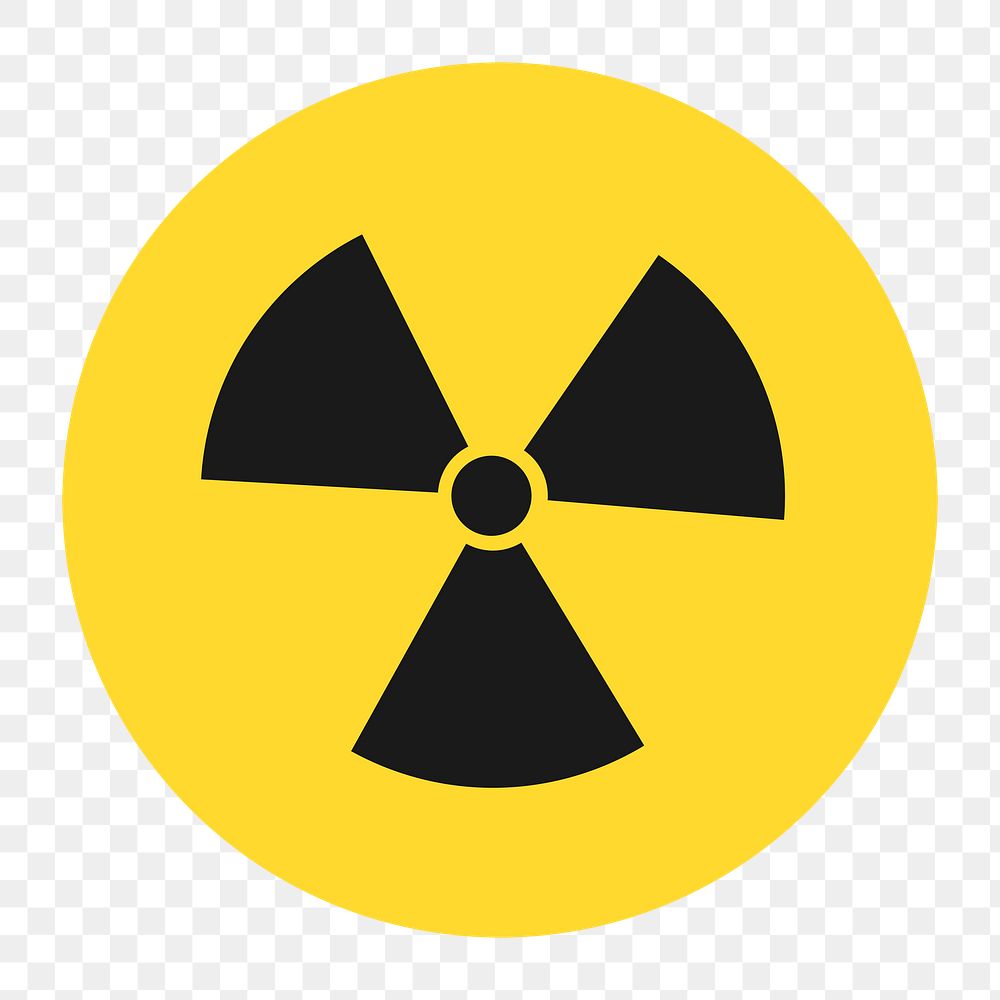 Radioactivity icon png caution sign,  transparent background 