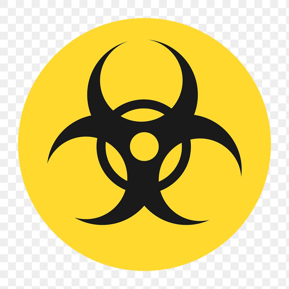 Biohazard icon png warning sign,  transparent background 