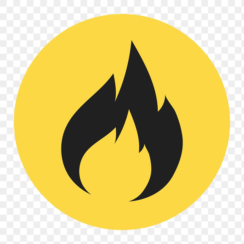 Png fire danger icon, transparent background