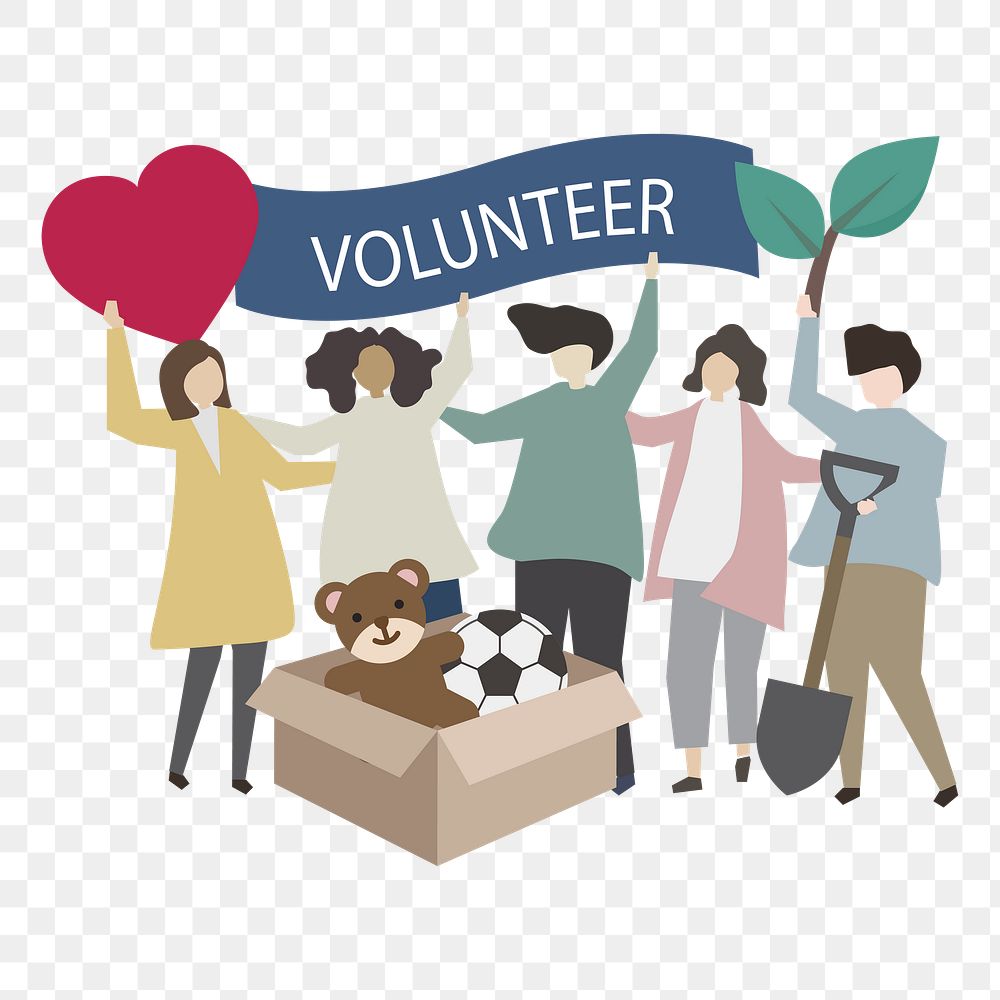 Volunteer png illustration, transparent background