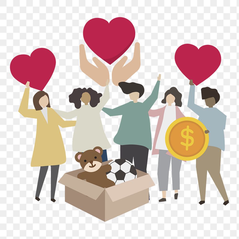 Charity png illustration, transparent background