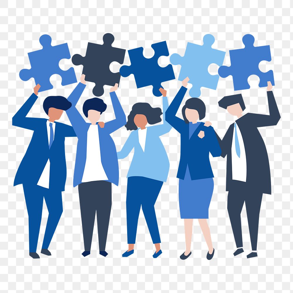 Business jigsaw png illustration, transparent background