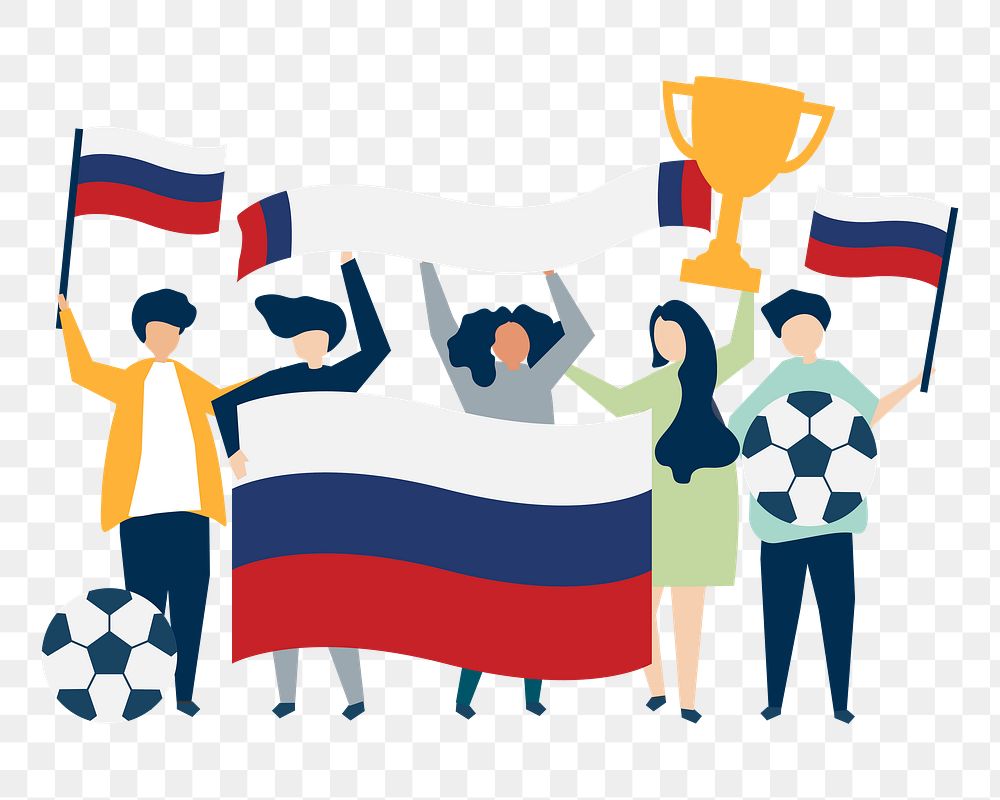 Russian sport cheering png illustration, transparent background
