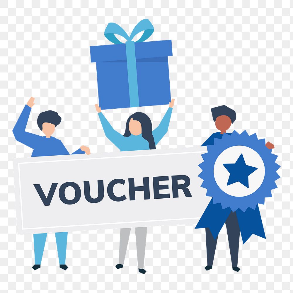 Voucher png illustration, transparent background