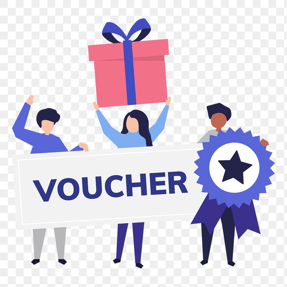 Voucher png illustration, transparent background