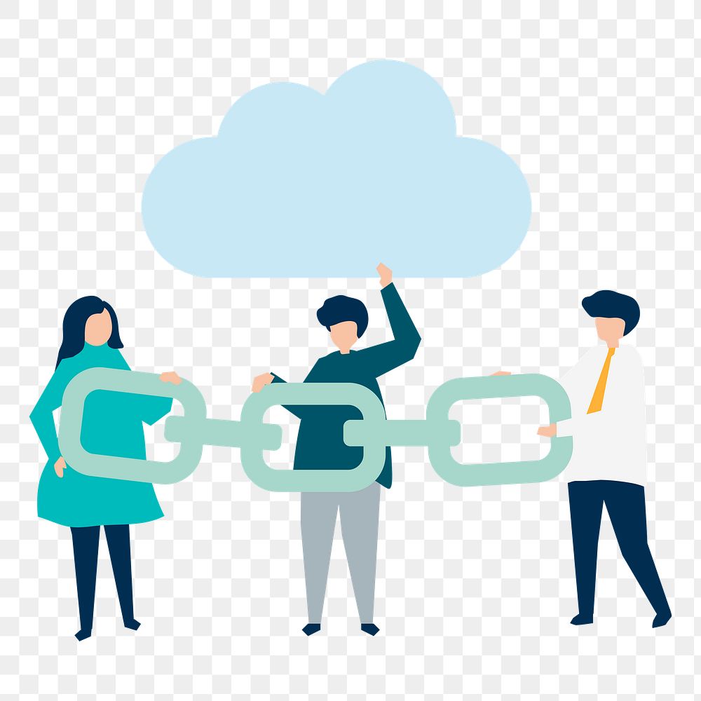 Cloud network png illustration, transparent background