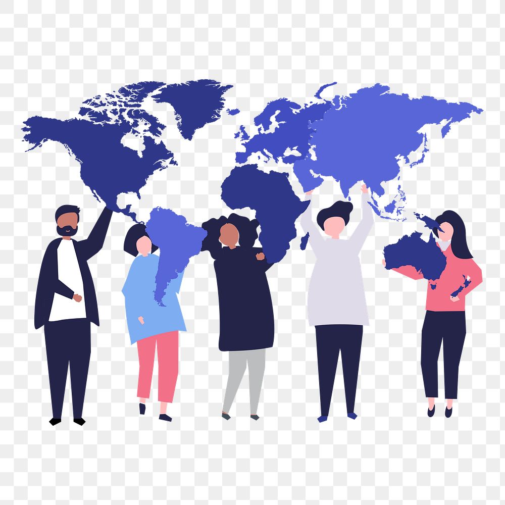 Diverse people png illustration, transparent background