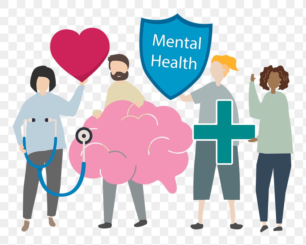 Mental health png illustration, transparent background