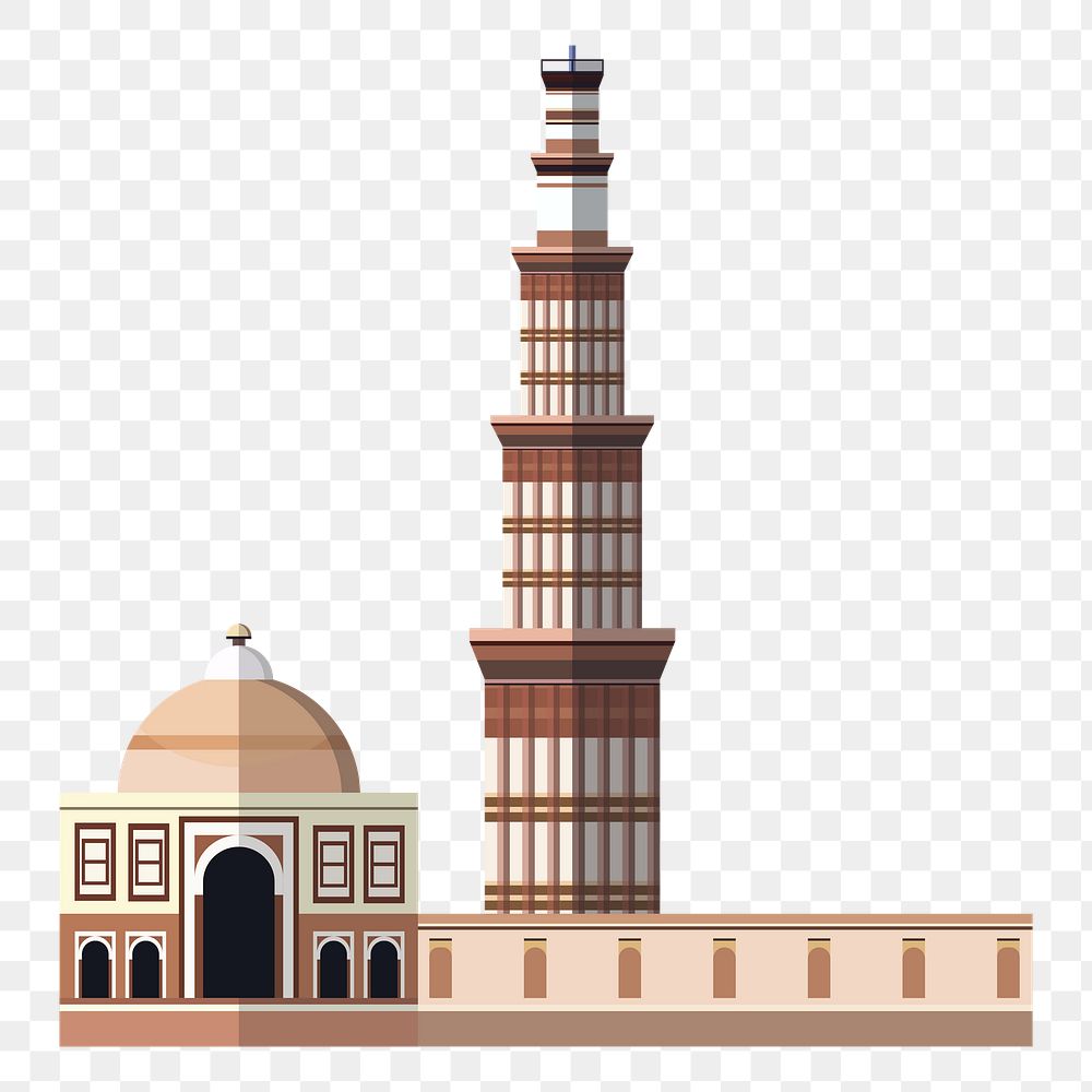 The Qutub Minar png illustration, transparent background