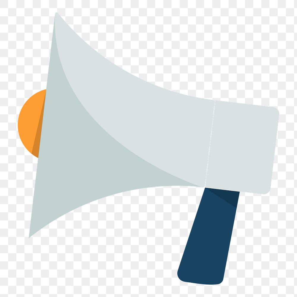  Png megaphone flat sticker, transparent background