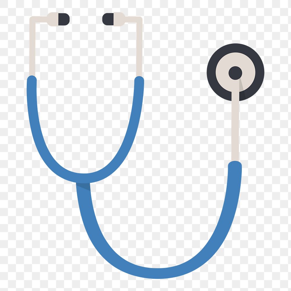 PNG Blue stethoscope isolated graphic illustration sticker, transparent background
