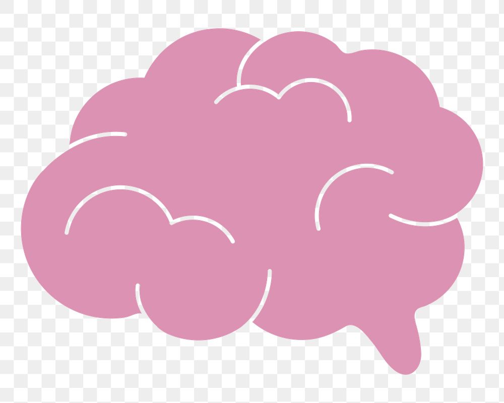 PNG Pink human brain graphic illustration sticker, transparent background