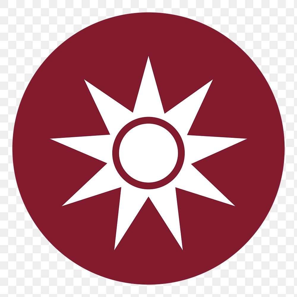  Png red sun icon, transparent background