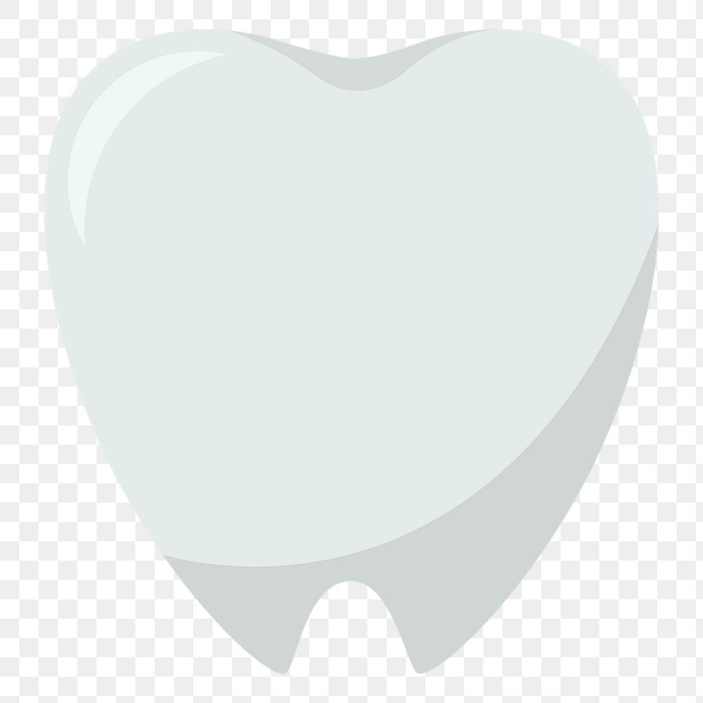  Png white tooth flat sticker, transparent background
