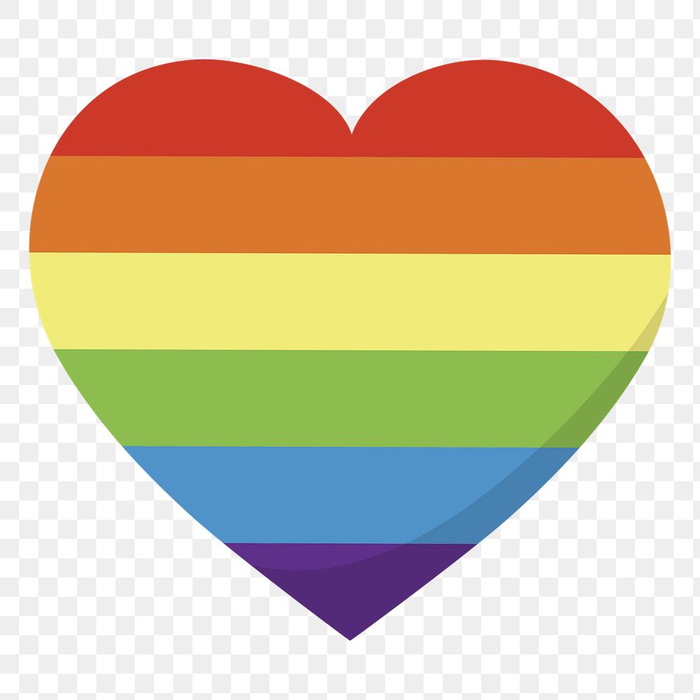 PNG LGBT symbol in heart shape graphic illustration sticker, transparent background