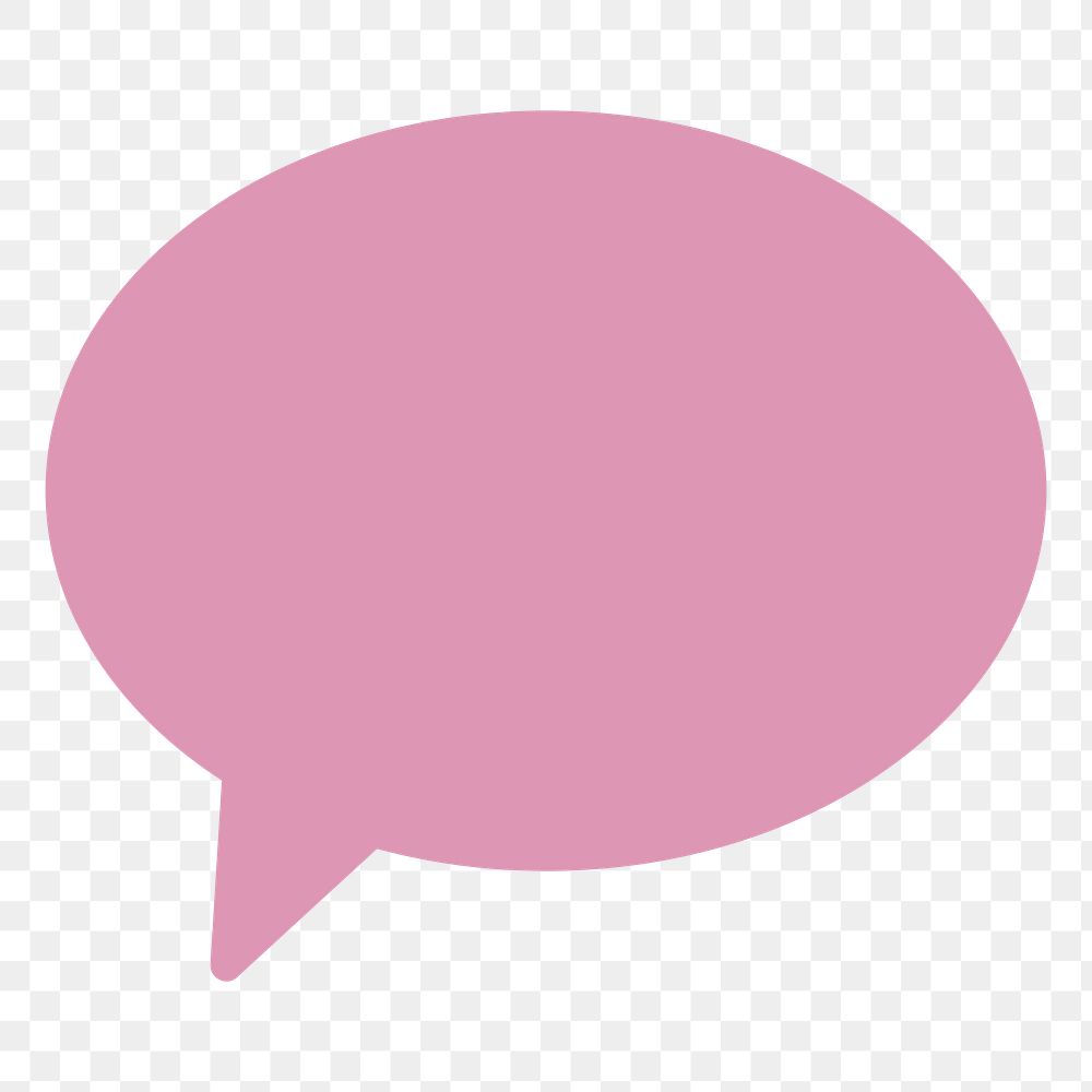  Png pink speech balloon, transparent background