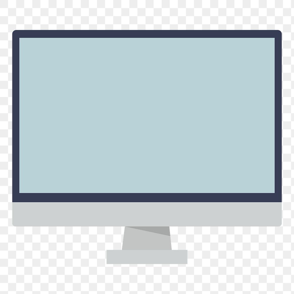  Png computer flat sticker, transparent background