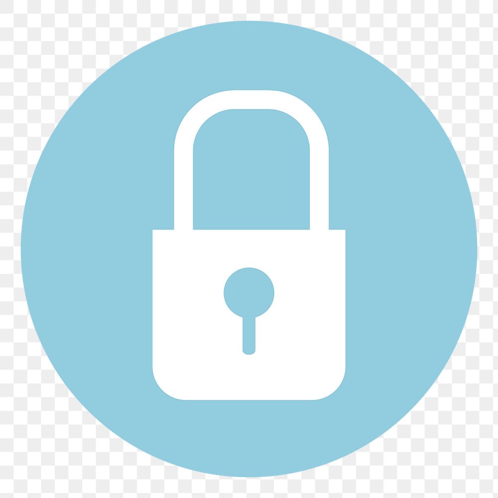 PNG Blue color lock icon illustration sticker, transparent background