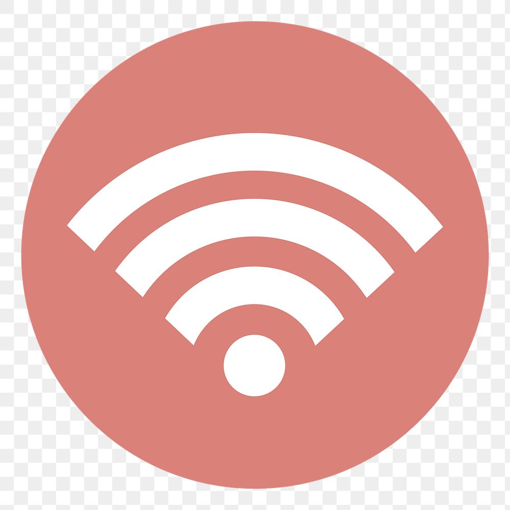 PNG Wifi signal on red circle graphic illustration sticker, transparent background