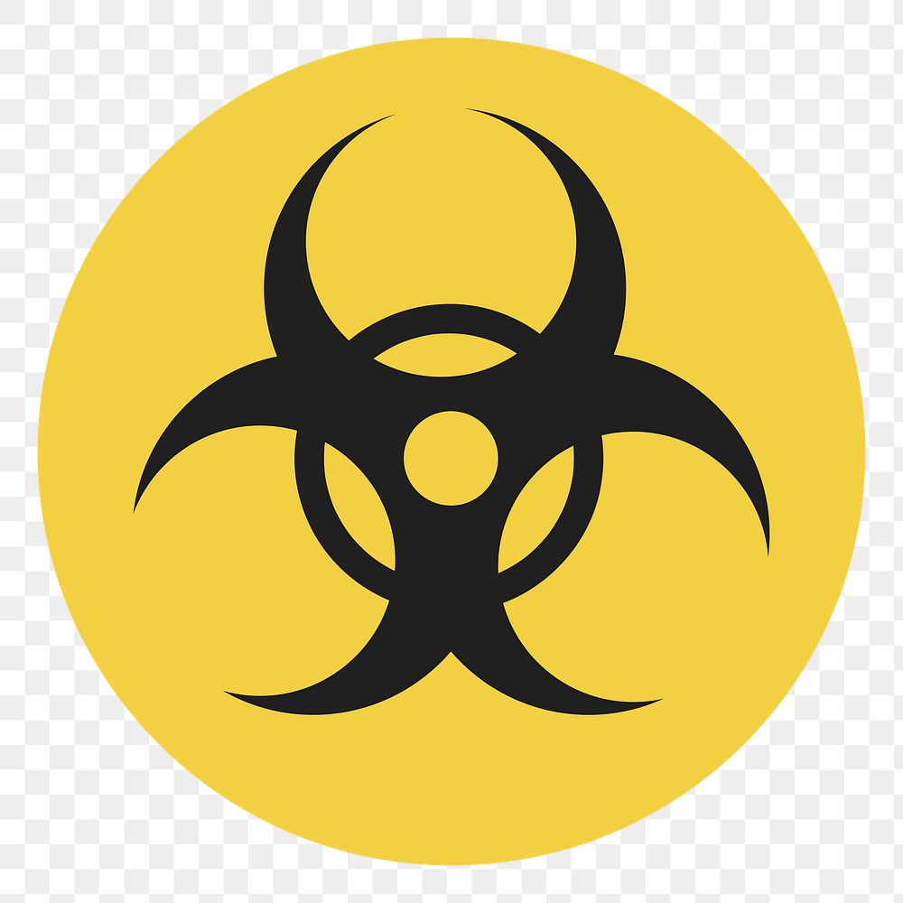PNG Biohazard yellow circle sign illustration sticker, transparent background
