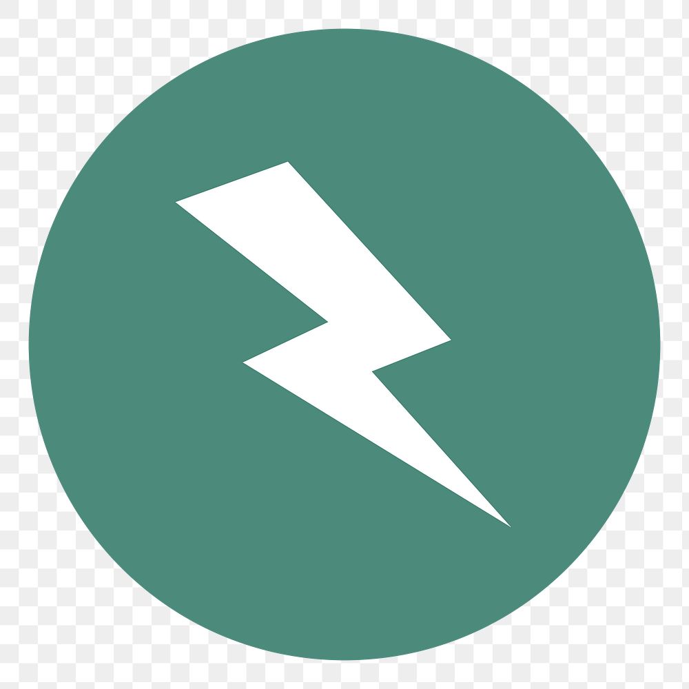 PNG Green electric current sign illustration sticker, transparent background