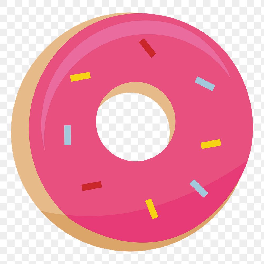 PNG Pink doughnut icon illustration sticker, transparent background