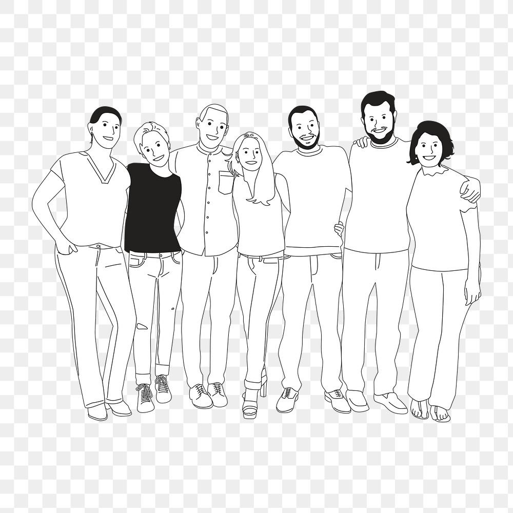 Png diverse group of people illustration, transparent background