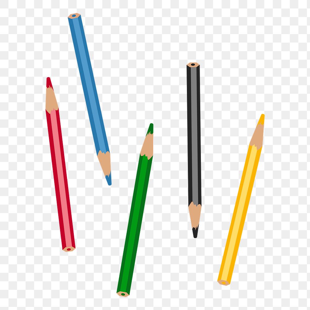 Colorful pencil png, transparent background