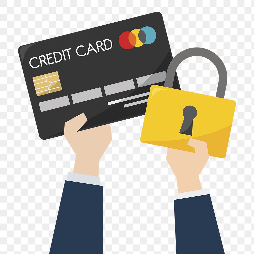 Credit card security png, transparent background