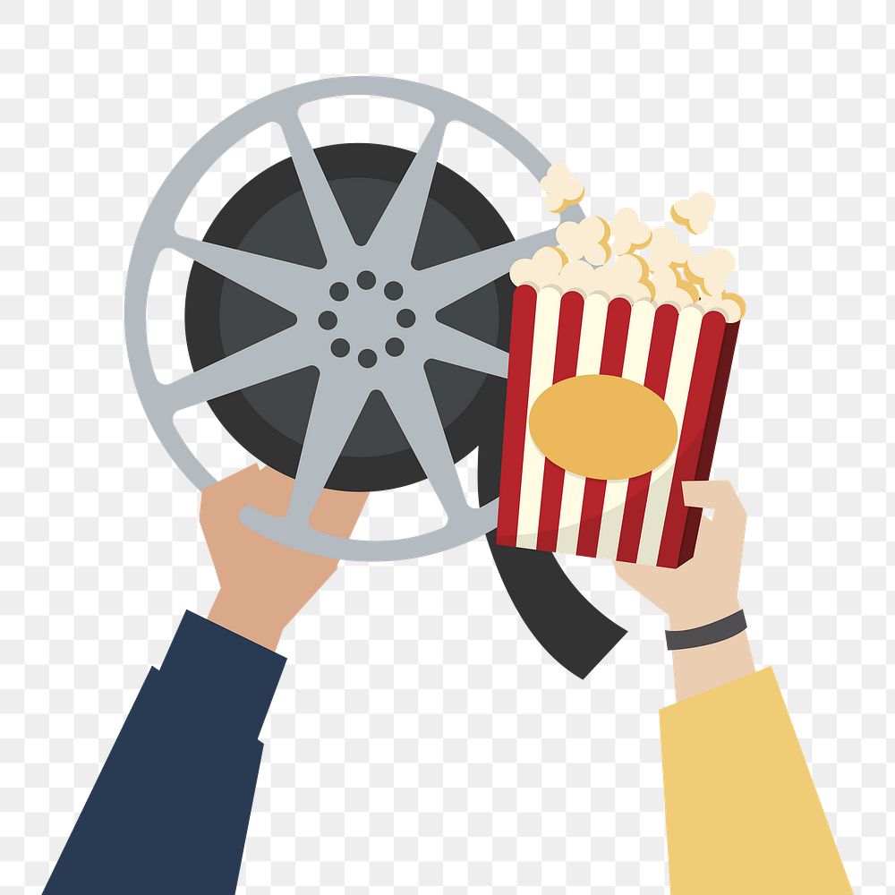Movie lovers  png, transparent background