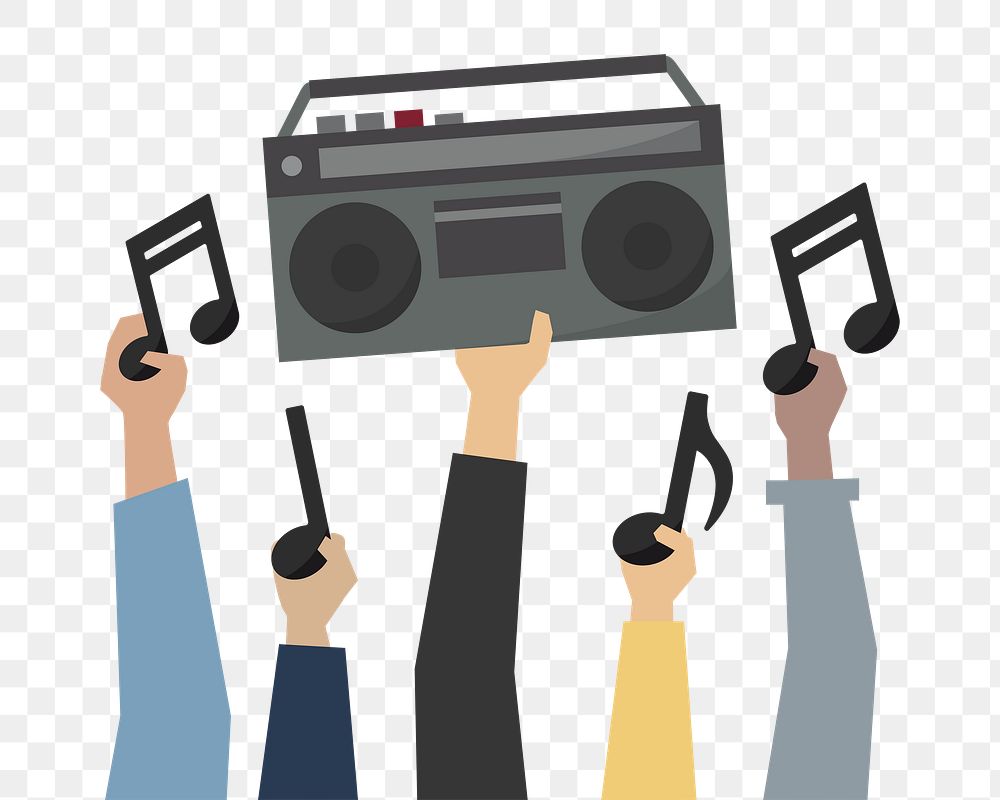 Music lovers  png, transparent background